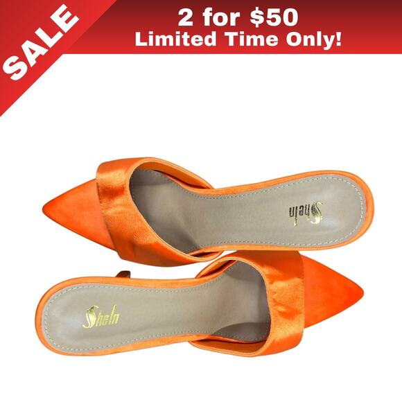 [Sale: 2 for $50!] SHEIN Orange Platform Sandals Size 8-8.5 Narrow - Picture 1 of 10